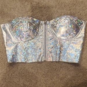 Charlotte Russe holographic crop top